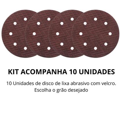 Imagem de Kit 10x Disco Abrasivo c/ tiras autocolantes 180mm Atlas