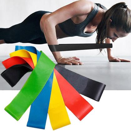 Imagem de Kit 10X Faixas Elásticas Mini Band Resistentes Yoga Pilates