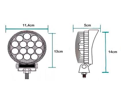 Imagem de Kit 10x Farol De Milha 14 Led 42w 12v/24v Redondo Off-road Trilha Moto Caminhão Carro Trator Suv Onibus Universal 6000k