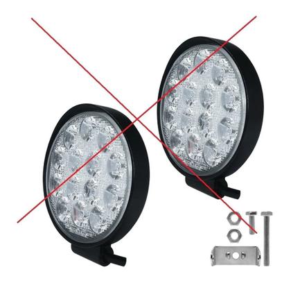 Imagem de Kit 10x Farol De Milha 14 Led 42w 12v/24v Redondo Off-road Trilha Moto Caminhão Carro Trator Suv Onibus Universal 6000k