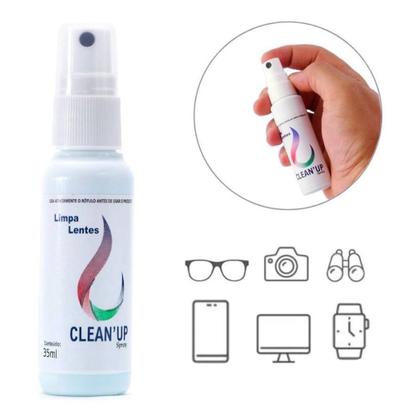 Imagem de Kit 10x Limpa lentes 25ml para óculos tela de celular tablet e Notebook - Clean up