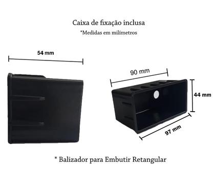 Imagem de Kit 11 Balizador Externo De Parede Embutido Retangular Lup52