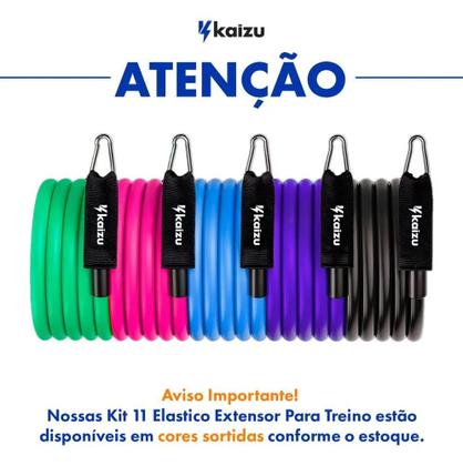Imagem de Kit 11 Elastico Extensor Para Treino Exercicio Fisioterapia