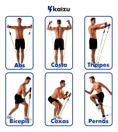 Imagem de Kit 11 Elastico Extensor Para Treino Exercicio Fisioterapia