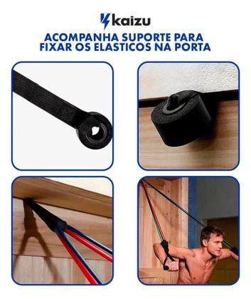 Imagem de Kit 11 Elastico Extensor Para Treino Exercicio Fisioterapia