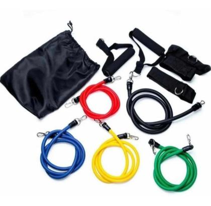 Imagem de Kit 11 Elastico Extensor Treino Academia Exercícios Em Casa