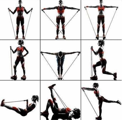 Imagem de Kit 11 Elastico Extensor Treino Academia Exercícios Em Casa