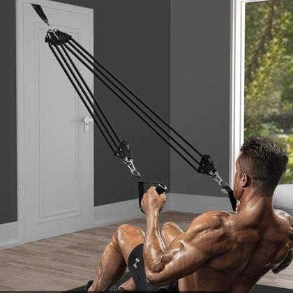 Imagem de Kit 11 Elástico Extensor Treino Academia Exercícios Em Casa