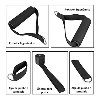 Imagem de Kit 11 Elástico Extensor Treino Academia Exercícios Em Casa
