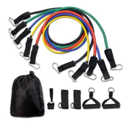 Imagem de Kit 11 Elastico Extensor Treino Funcional Academia Em Casa Ginastica Mais 5 Mini Bands Faixas Funcional Exercícios Fitness