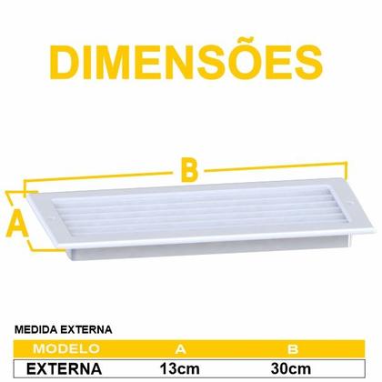 Imagem de Kit 11 Grades Ventilação 30x13cm Encaixe Exaustor Qualidad