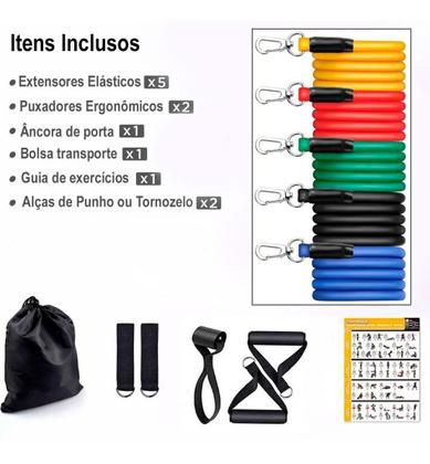 Imagem de Kit 11 Pç Equipamentos Treino Academia Exercícios Em Casa