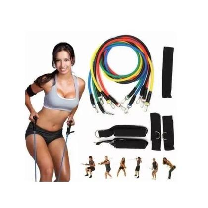 Imagem de Kit 11 Peças Elásticos Extensores Para Yoga E Exercício Fitness