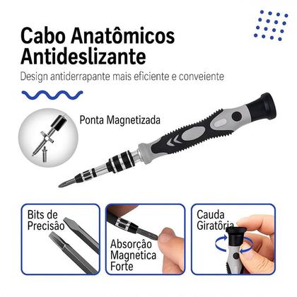 Imagem de Kit 115 Chave Precisão Reparo Celular Tablet Notebook Fenda