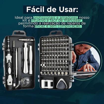 Imagem de Kit 115 Chave Precisão Reparo Celular Tablet Notebook Fenda