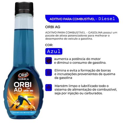 Imagem de Kit 12 Aditivo Combustível Diesel Aumenta Potência Motor Limpa Bico Orbi