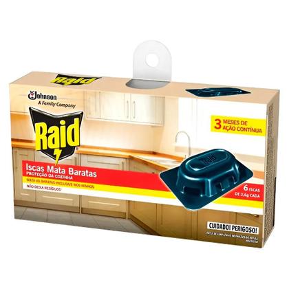 Imagem de Kit 12 Armadilha Iscas Mata Barata Raid com 6 Unidades