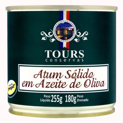 Imagem de Kit 12 Atum Sólido Em Azeite De Oliva Tours Cons Lata 255g
