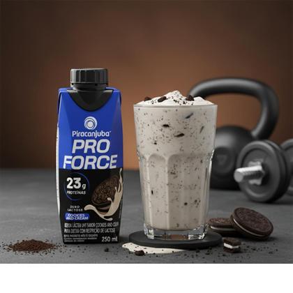 Imagem de Kit 12 Bebida Láctea Zero Lactose Piracanjuba ProForce Cookies and Cream 250ml UHT