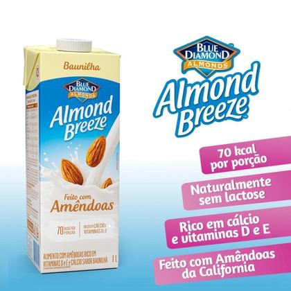 Imagem de Kit 12 Bebidas de Amêndoas Almond Breeze Sabor Baunilha 1L