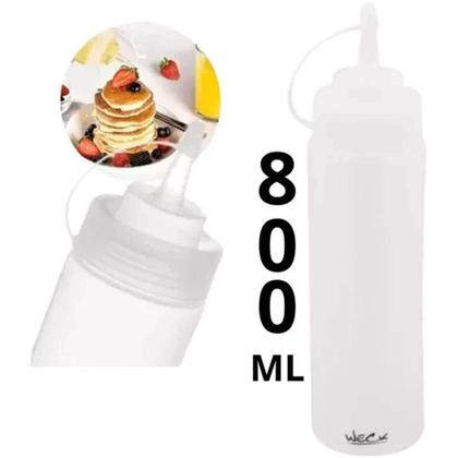 Imagem de Kit 12 Bisnagas Graduadas Flexíveis 800ml Mixologista Caldas Drinks Transparente