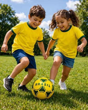 Imagem de Kit 12 Bolas Infantil Brasil Vinil Copa Futebol Lider