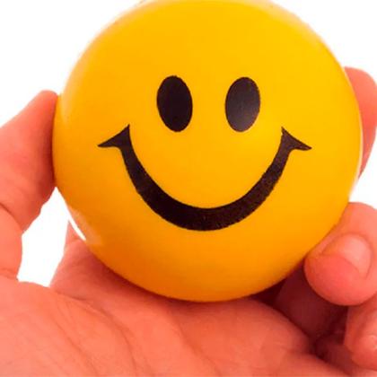 Imagem de Kit 12 Bolinhas Amarela Smile Massagem Apertar Anti Stress
