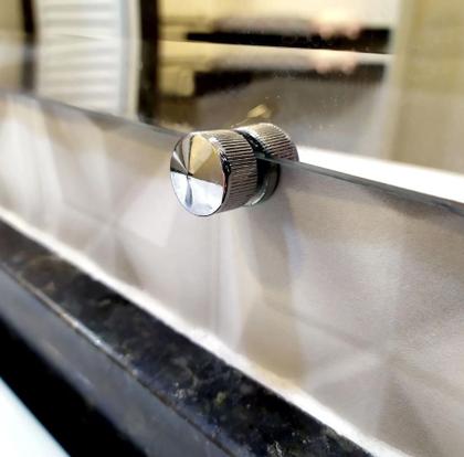 Imagem de Kit 12 Botão Francês Suporte Abs Cromado para Espelho Fixação na Parede com Bucha e Parafuso