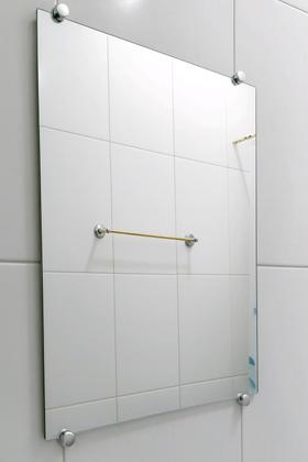 Imagem de Kit 12 Botão Francês Suporte Abs Cromado para Espelho Fixação na Parede com Bucha e Parafuso