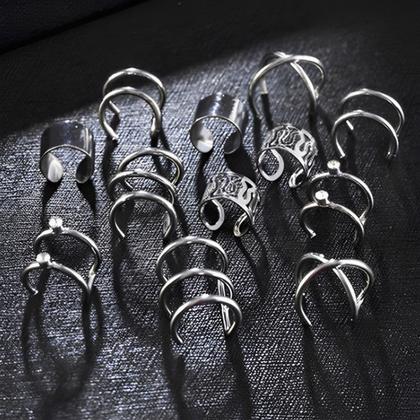 Imagem de Kit 12 Brincos Feminino Piercings Aço Cirúrgico Prateado