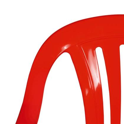 Imagem de Kit 12 Cadeiras Poltrona Vermelha em Plastico Suporta Ate 182 Kg Mor