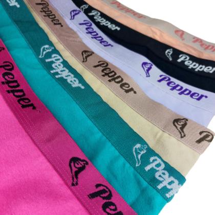 Imagem de Kit 12 Calcinha Tanga Premium Algodão Cotton Cos Alto  Cores Sortidas Comfort