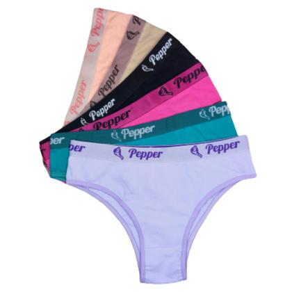 Imagem de Kit 12 Calcinha Tanga Premium Algodão Cotton Cos Alto  Cores Sortidas Comfort