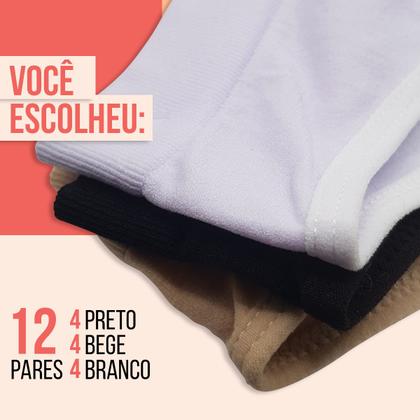 Imagem de Kit 12 Calcinhas Cintura Alta Poliamida Calcinha Sem Costura Forro De Algodão Confortável