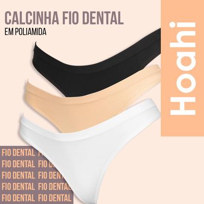 Imagem de Kit 12 Calcinhas Fio Dental Poliamida Calcinha Sem Costura Forro de Algodão Confortável