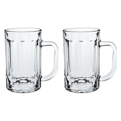Imagem de Kit 12 Caneca Chopp Chops Chope Cerveja Vidro Forte Grosso Resistente Bar Restaurante Buteco 430ml