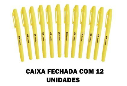 Imagem de Kit 12 Canetas Amarelo Marca Texto Lumini
