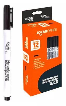 Imagem de Kit 12 Canetas Marcador Permanente Retroprojetor Core PRETO 2.0mm Ideal para CDs DVDs Plásticos Vinil Acrílicos Vidros