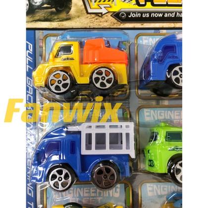 Imagem de Kit 12 Carrinhos Fricção Combinação De Carros Construção E Carros De Corrida Brinquedo infantil Coleção, Fanwix