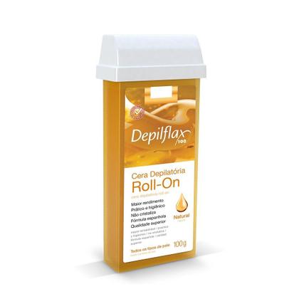 Imagem de Kit 12 Ceras para Depilação Depilatória Roll-On Mel Natural 100g Depilflax