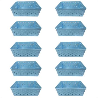 Imagem de Kit 12 Cestos Organizadores ul Multiuso Médio Empilhável