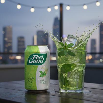 Imagem de Kit 12 Chá Verde c/ Limão FEEL GOOD Zero Caloria 330ml