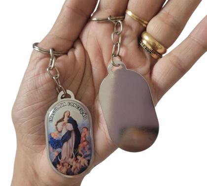 Imagem de Kit 12 Chaveiros Nossa Senhora Da Conceição Chapa Simples