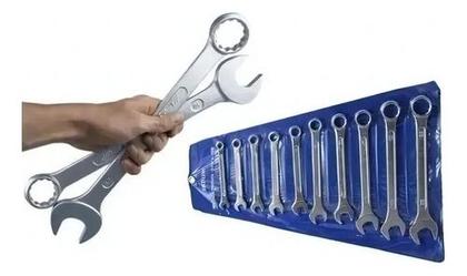 Imagem de Kit 12 Chaves Combinadas Boca Estrela 6 A 22 Mm Aço Carbono