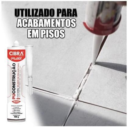 Imagem de Kit 12 Cola Selante Poliuretano Cibra Pu 400g Cinza