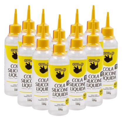 Imagem de Kit 12 Colas Silicone Líquida 100g Rendicolla  Colagem e Aplicação Rápida Fixador Artesanato Cola Fria