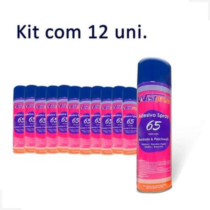 Imagem de Kit 12 Colas Spray Adesivo Temporária 65 Westpress 500ml