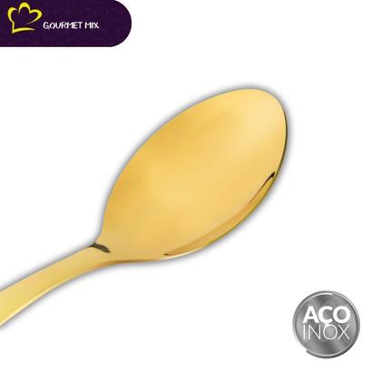 Imagem de Kit 12 Colheres de Mesa Aço Inox Dourado Lovers Gourmet Mix