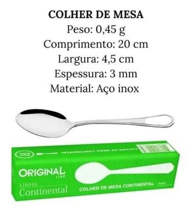 Imagem de Kit 12 Colheres Sopa Mesa Inox Grande - Talher Faqueiro Jogo