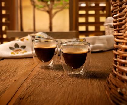 Imagem de Kit 12 copos café: 6 copos double wall + 6 copos 80ml de inox